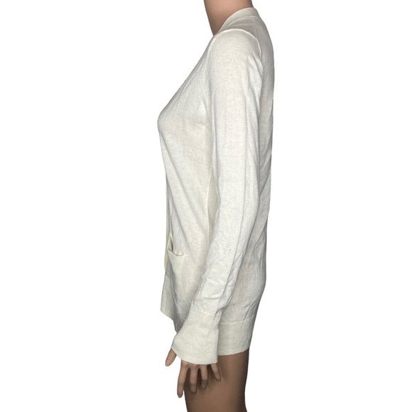 Gap Cardigan Sweater Womens XS Merino Wool Ivory Vneck - Picture 7 of 9